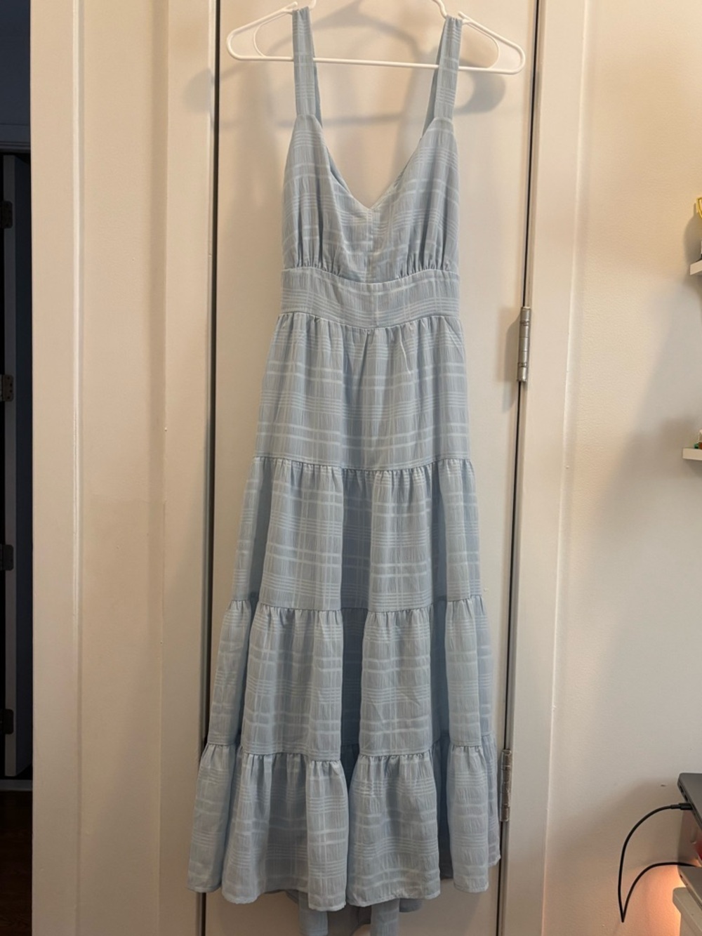 Light Blue Picnic Maxi Dress